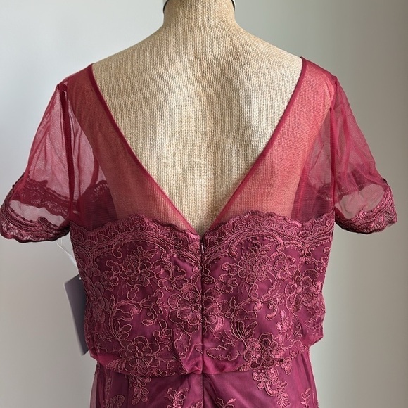 JS Collections EMBROIDERED BLOUSON MIDI DRESS Size 14 - Picture 6 of 12